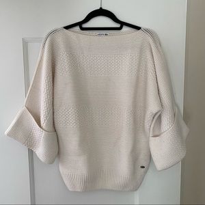 NWOT Lacoste Women’s Knit Sweater, off white, one size TU